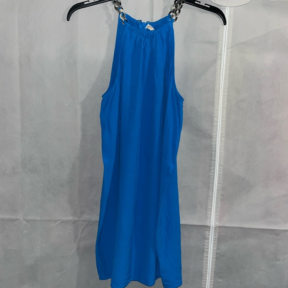 Michael Kors chain-link blue mini halter dress - Picture 2 of 13